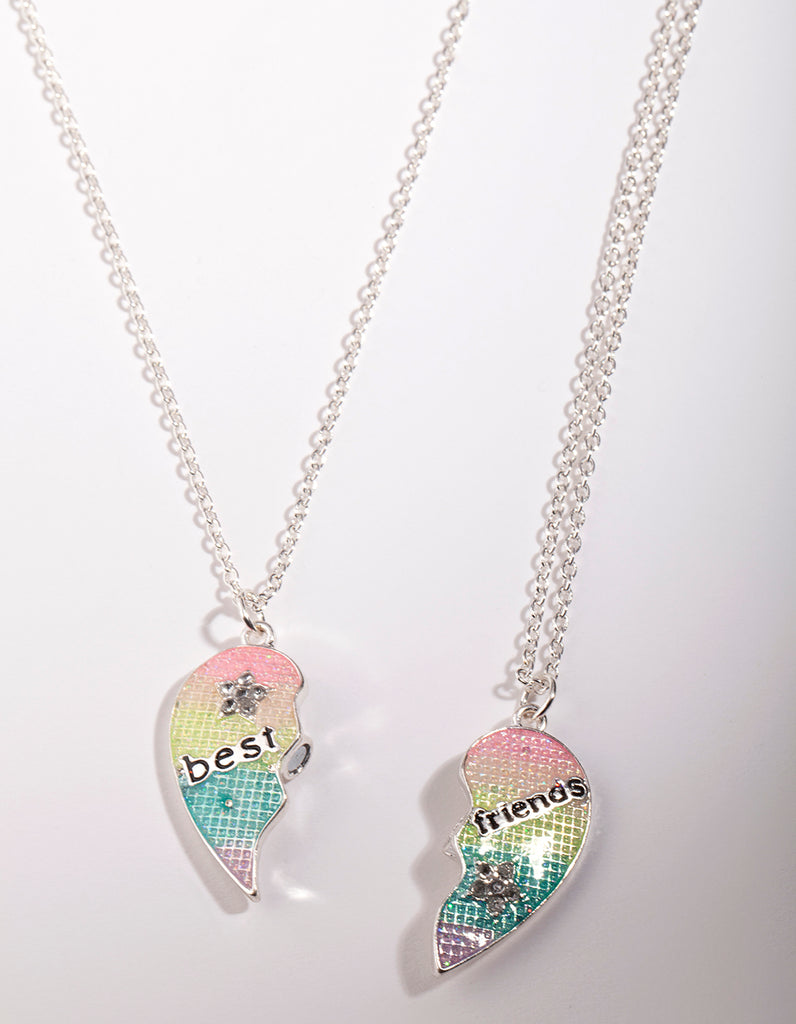 Kids Silver BFF Heart Necklace Pack - Lovisa