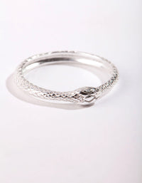 Sterling Silver Textured Snake Ring - link has visual effect only