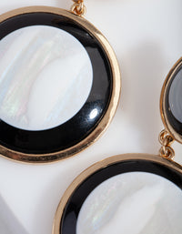 Gold Double Circle Shell Earrings - link has visual effect only