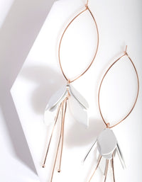 Rose Gold Coated Flower Drop Earrings - link has visual effect only