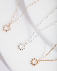 Mixed Metal Diamante Sun Necklace Trio - link has visual effect only