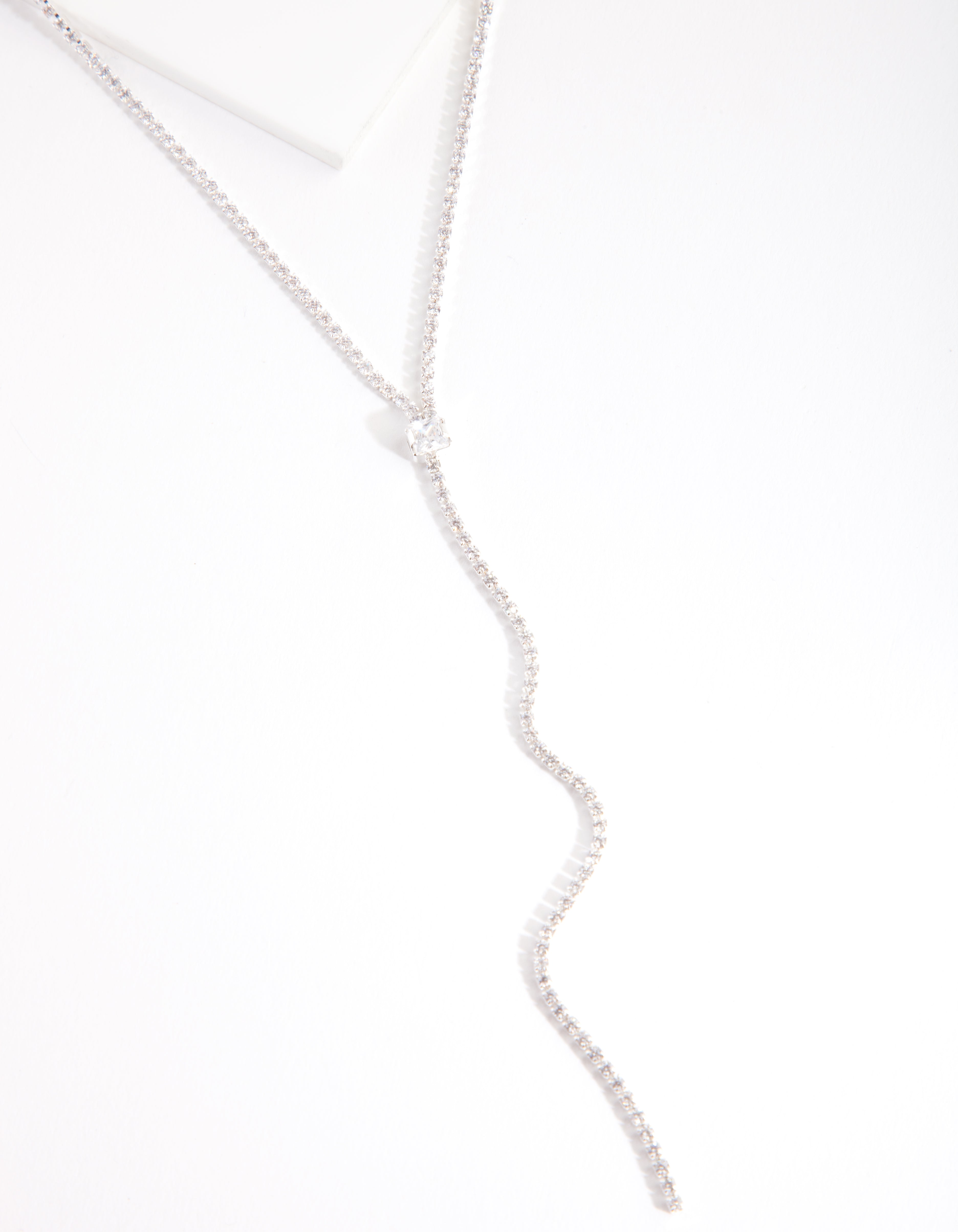 Cubic Zirconia Silver Y-Neck Necklace - Lovisa