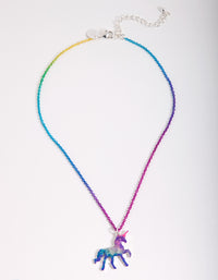 Kids Ombre Rainbow Chain Unicorn Necklace - link has visual effect only