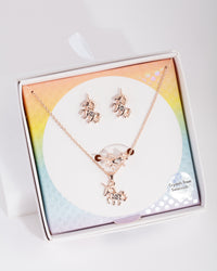 Kids Swarovski Crystal Gold Unicorn Mixed Gift Set - link has visual effect only