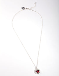 Silver Diamond Simulant Siam Cluster Necklace - link has visual effect only