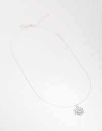 Silver Crystal Facet Flower Necklace - link has visual effect only