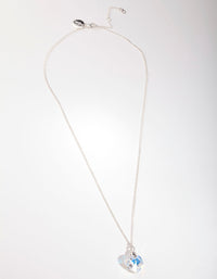 Silver Diamond Simulant Heart Necklace - link has visual effect only