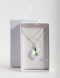 Silver Diamond Simulant Heart Necklace - link has visual effect only