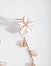 Rose Gold Flower Vine Drop Earrings - link has visual effect only