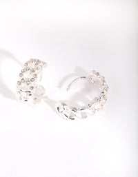 Silver Looped Mini Hoop Earrings - link has visual effect only