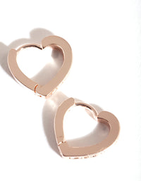 Rose Gold Heart Diamante Huggie Earring - link has visual effect only