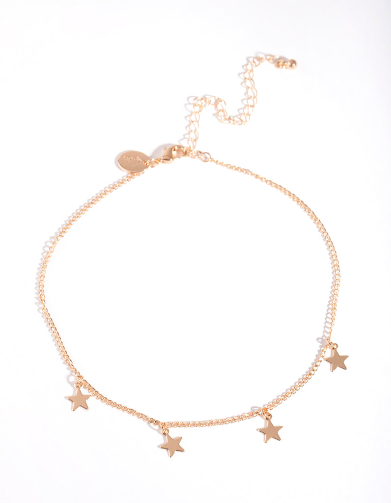Gold Multi Star Choker Necklace - Lovisa
