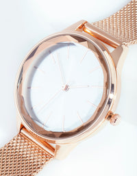 Rose Gold Mesh Watch - link has visual effect only