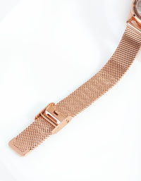 Rose Gold Mesh Watch - link has visual effect only