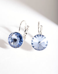 Silver Sapphire Conti Clasp Earrings - link has visual effect only