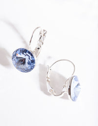 Silver Sapphire Conti Clasp Earrings - link has visual effect only