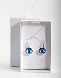 Silver Sapphire Conti Clasp Earrings - link has visual effect only