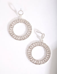 Silver Mini Diamante Cutout Disc Earrings - link has visual effect only