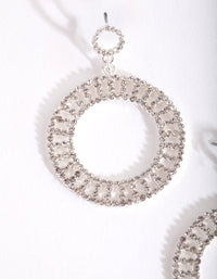 Silver Mini Diamante Cutout Disc Earrings - link has visual effect only