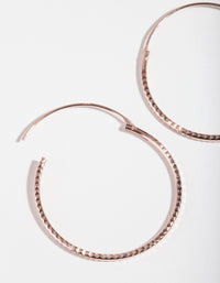 Rose Gold Plated Sterling Silver 25mm Diacut Hoop Earrings - link has visual effect only