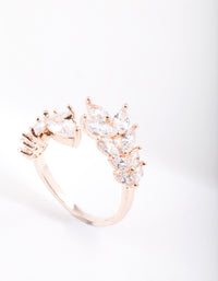 Rose Gold Cubic Zirconia Navette Wrap Ring - link has visual effect only