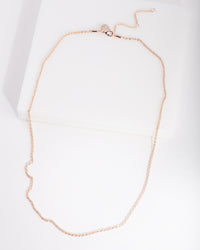 Rose Gold Plated 60cm Rope Chain Necklace - link has visual effect only