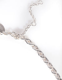 Silver Plated 40cm Rope Chain Necklace - link has visual effect only