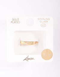 Gold Plated Sterling Silver Statement Twist Band Ring - link has visual effect only