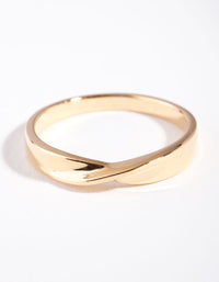 Gold Plated Sterling Silver Statement Twist Band Ring - link has visual effect only