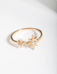 Gold Plated Sterling Silver Open Starburst Ring - link has visual effect only