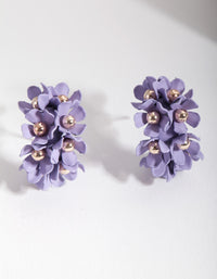 Lilac Mini Cluster Flower Hoop Earrings - link has visual effect only