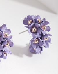 Lilac Mini Cluster Flower Hoop Earrings - link has visual effect only