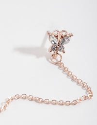 Rose Gold Small Butterfly Chain Huggie Earrings - link has visual effect only