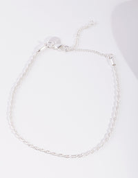 Silver Plated Chain Anklet - link has visual effect only