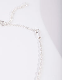 Silver Plated Chain Anklet - link has visual effect only