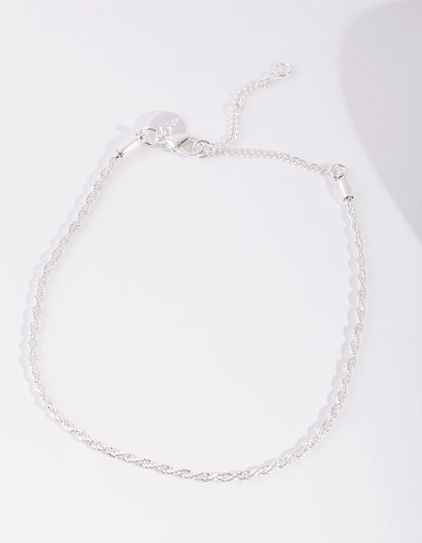 Silver Plated Chain Anklet