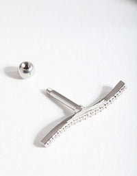 Surgical Steel Fine Cubic Zirconia Wave Barbell - link has visual effect only