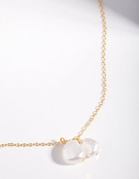 Gold Plated Sterling Silver Double Freshwater Pearl Necklace - link has visual effect only