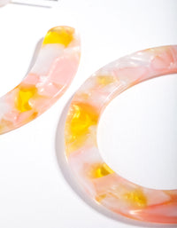 Pink Swirling Acrylic Hoop Earrings - link has visual effect only