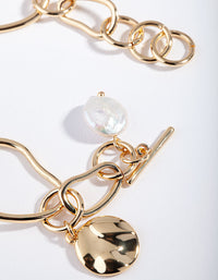 Gold Multi Size Link Bracelet - link has visual effect only