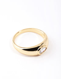 Gold Plated Oval Diamante Ring - link has visual effect only