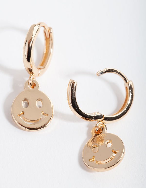 Smiley Face Huggie Earrings - Lovisa