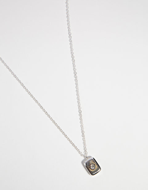 Silver Plated Crystal Rectangle Pendant Necklace - Lovisa