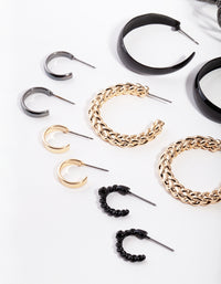 Matte Multi Twist 6-Pack Hoop Earring - link has visual effect only