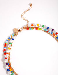 Rainbow deals bead choker