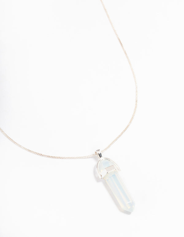 Silver Moonstone Shard Necklace