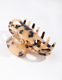 Cream Tortoiseshell Bow Claw Acetate Clip - link has visual effect only