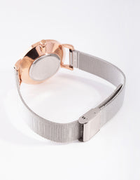 Mixed Metal Roman Sunray Mesh Watch - link has visual effect only