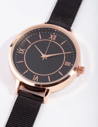 Rose Gold Roman Thin Mesh Watch - link has visual effect only