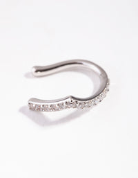 Silver Cubic Zirconia Faux Nose Ring - link has visual effect only